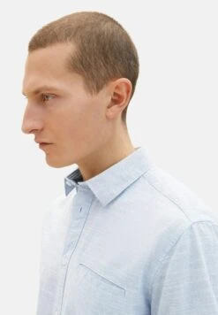 Tom Tailor Kurzarm Mit Struktur - Overhemd - White Blue Fil A Fil Dobby -Tom Tailor Winkel 00009320c35e4bc1a920b787b31f1c99