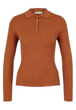 TOM TAILOR Denim Strukturierter- Poloshirt - Rusty Amber -Tom Tailor Winkel 004818f404da4a33aeda4900b304430e