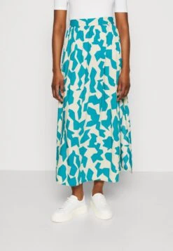 Tom Tailor Maxi Skirt Printed - Maxirok - Petrol Big Abstract Design