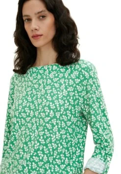 Tom Tailor Langarm - Blouse - Green Floral Design -Tom Tailor Winkel 0112d964812b4338a3fa387f11a87d40