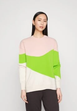 TOM TAILOR Denim Colourblock - Sweater - Rose/Green/Off-White