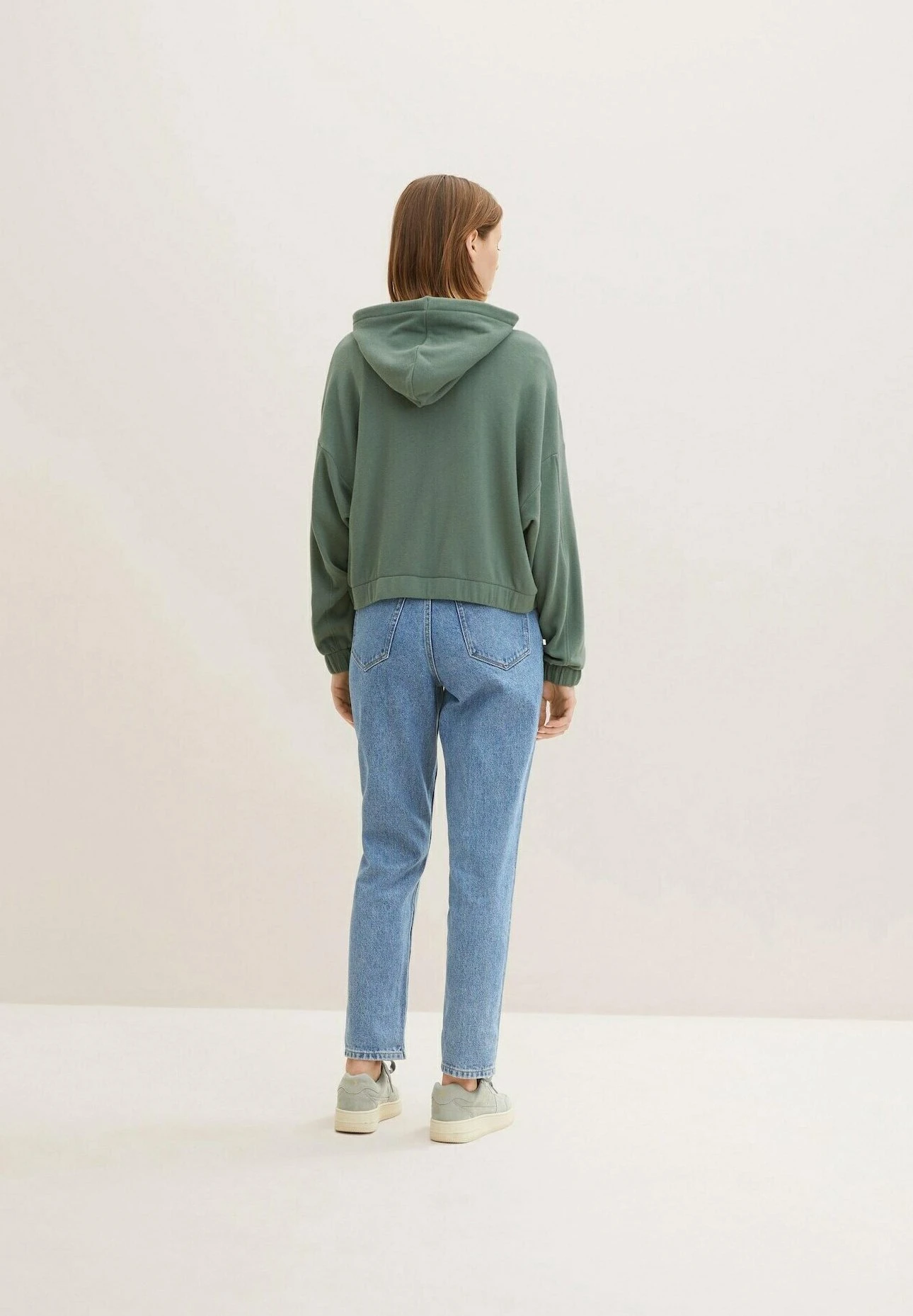 TOM TAILOR Denim Sweater Met Rits - Green Dust 5 TOM TAILOR Denim Sweater Met Rits - Green Dust - Afbeelding 3