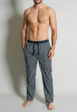 Tom Tailor Mit Eingriff Knopf - Pyjamabroek - Dunkelblau Kariert