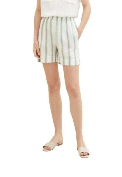 Tom Tailor Bermuda Mit - Shorts - Offwhite/Brown Vertical Stripe -Tom Tailor Winkel 047796e9982b4bda98c2618689d5a66d