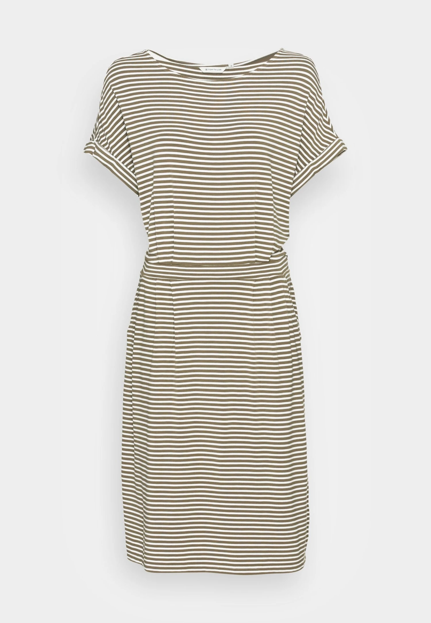 Tom Tailor Striped Dress - Jurk - Olive Offwhite 6 Tom Tailor Striped Dress - Jurk - Olive Offwhite - Afbeelding 4
