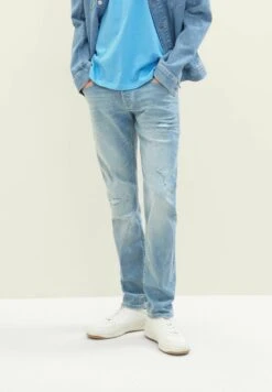 TOM TAILOR Denim Piers Slim- Slim Fit Jeans - Used Bleached Blue Denim -Tom Tailor Winkel 05120157f4c94dacae37a505a48996e7