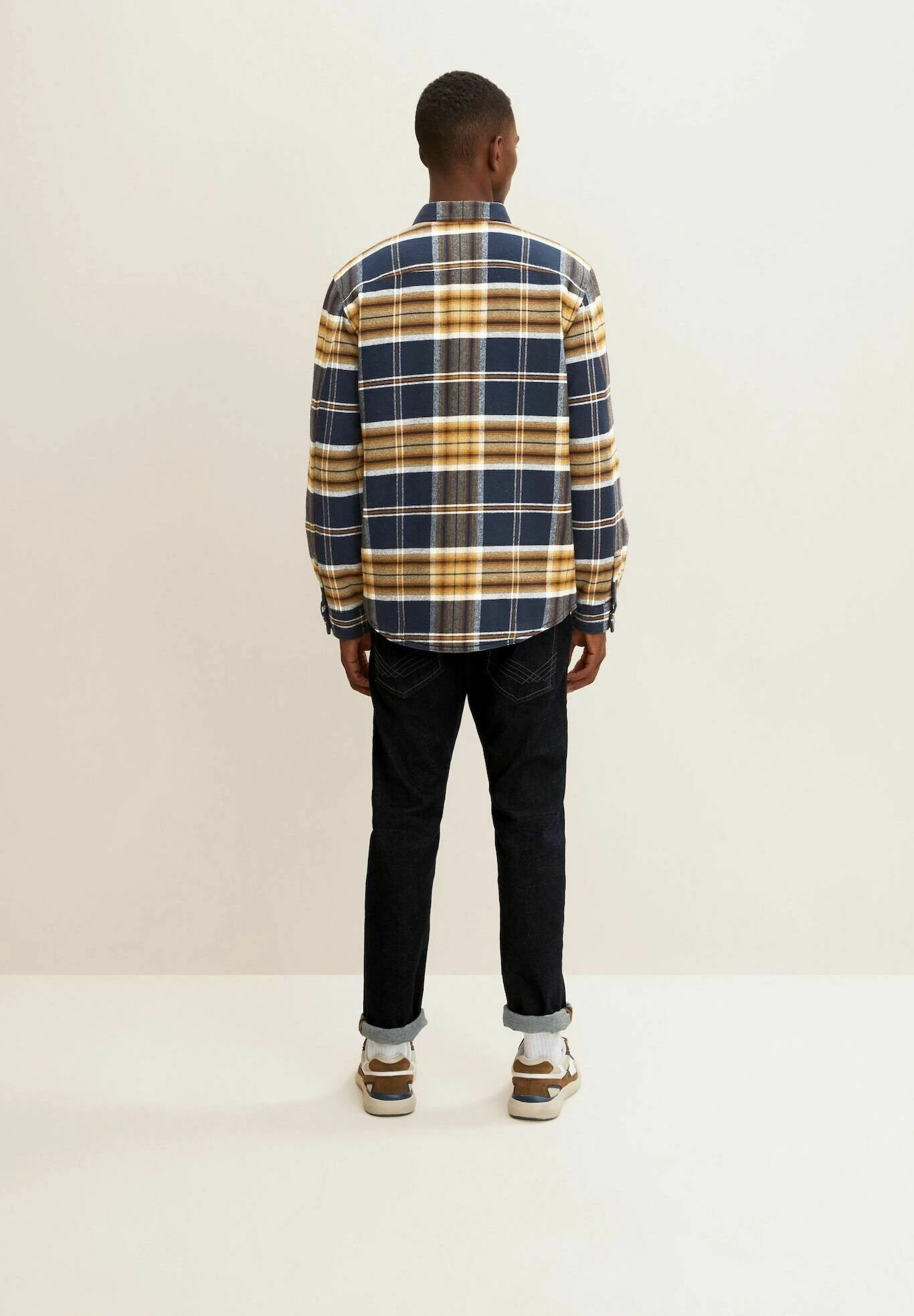 Tom Tailor Regular Fit Mit Karomuster - Overhemd - Navy Brown Big Check 5 Tom Tailor Regular Fit Mit Karomuster - Overhemd - Navy Brown Big Check - Afbeelding 3