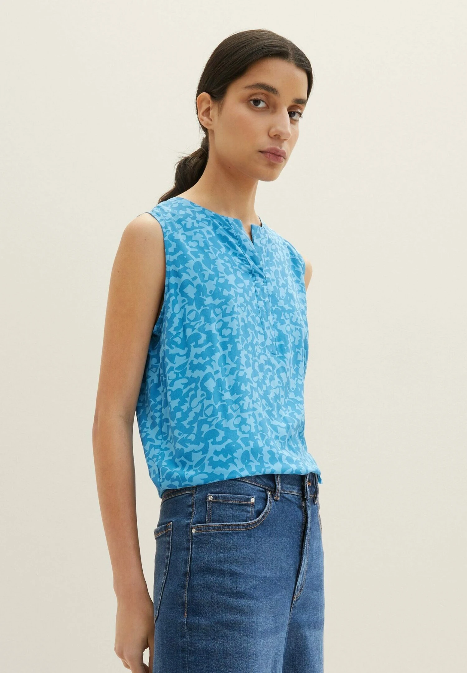 Tom Tailor Blouse - Blue Geo Design 3 Tom Tailor Blouse - Blue Geo Design