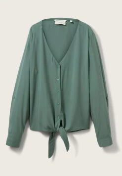 TOM TAILOR Denim Langarm Mit Knotendetail - Blouse - Green Dust -Tom Tailor Winkel 06aedb8b681348589be3e9a50327787c