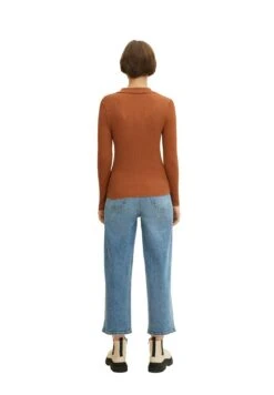 TOM TAILOR Denim Strukturierter- Poloshirt - Rusty Amber -Tom Tailor Winkel 07043409b3e2463890d45083e5496a89