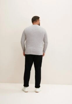 Tom Tailor Langarm - Trui - Grey Twotone White Stripe -Tom Tailor Winkel 07297011edb9415f95e28777f417662f