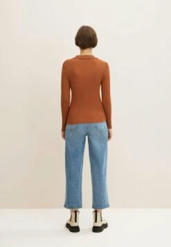 TOM TAILOR Denim Strukturierter- Poloshirt - Rusty Amber -Tom Tailor Winkel 0752f35b869749c2a9ff45e0b2e8e974