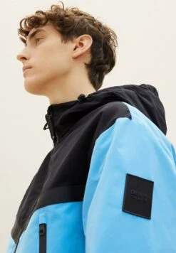 TOM TAILOR Denim Mit Kapuze - Lichte Jas - Black Blue Color Block -Tom Tailor Winkel 08393bb02e694016bf69acdac986b26c