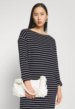 Tom Tailor Dress With Structure - Jurk - Navy/Offwhite -Tom Tailor Winkel 08a2421c37a5427bac48793d60ba30c7
