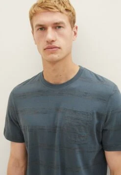 Tom Tailor Gestreiftes - T-Shirt Print - Dusty Dark Teal Spacedye -Tom Tailor Winkel 08d43d139915449f86d91af46ec6365f
