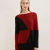 Tom Tailor Trui - Maroon Black Color Block -Tom Tailor Winkel 093ca3aade1d4b0a886b9e54db2b18a9
