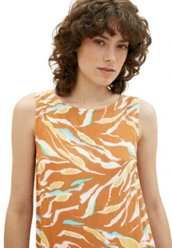 Tom Tailor Volant - Jurk - Brown Abstract Leaf Design -Tom Tailor Winkel 098078c1d37a400e96215a7f97158f09