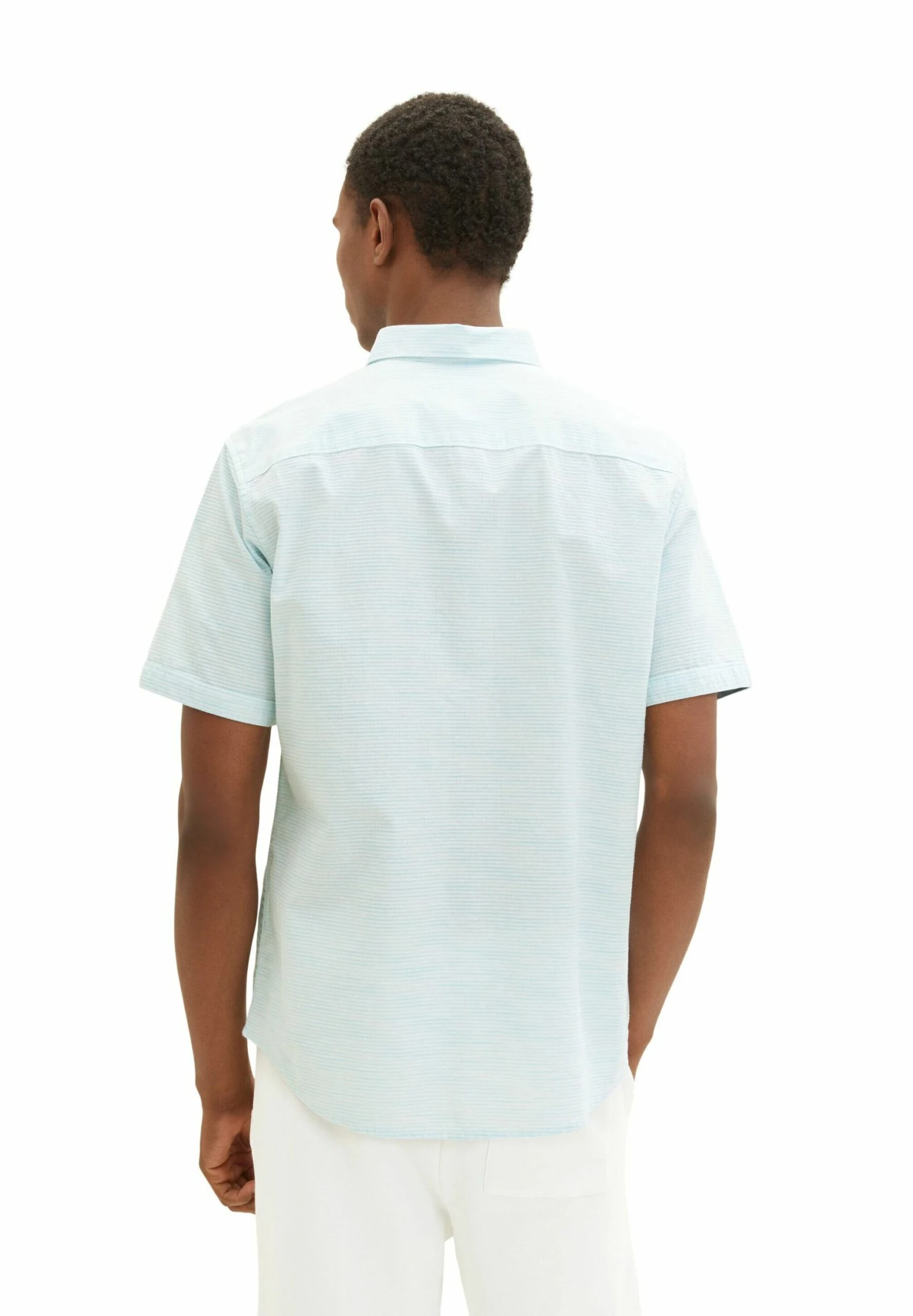 Tom Tailor Mit Struktur - Overhemd - Turquoise Off White Structure 5 Tom Tailor Mit Struktur - Overhemd - Turquoise Off White Structure - Afbeelding 3