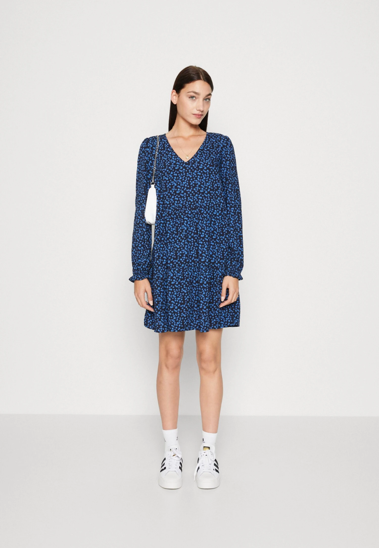 TOM TAILOR Denim V-Neck Babydoll Dress - Jurk - Navy Blue 4 TOM TAILOR Denim V-Neck Babydoll Dress - Jurk - Navy Blue - Afbeelding 2
