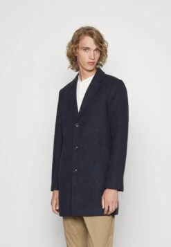 Tom Tailor Halflange Jas - Navy Blue Structure