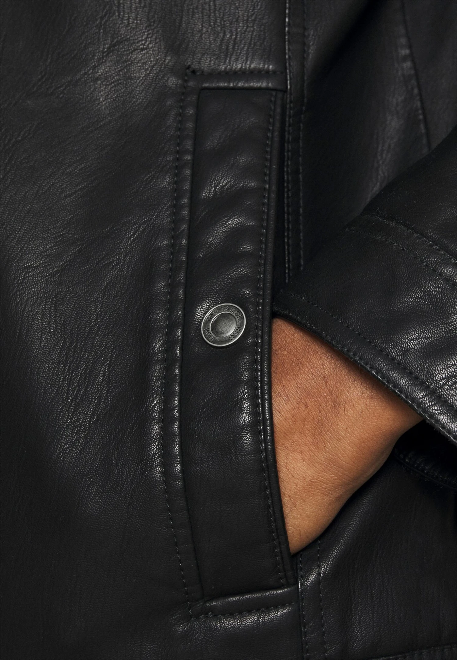 Tom Tailor Imitatieleren Jas - Black 9 Tom Tailor Imitatieleren Jas - Black - Afbeelding 7