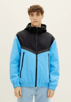 TOM TAILOR Denim Mit Kapuze - Lichte Jas - Black Blue Color Block