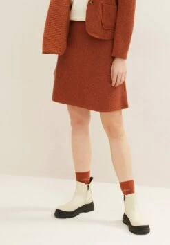 Tom Tailor Mit Struktur - A-Lijn Rok - Canyon Sunset Red Melange