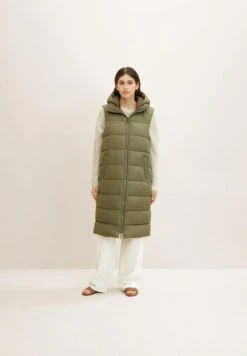 Tom Tailor Mit Kapuze - Bodywarmer - Tree Moss Green