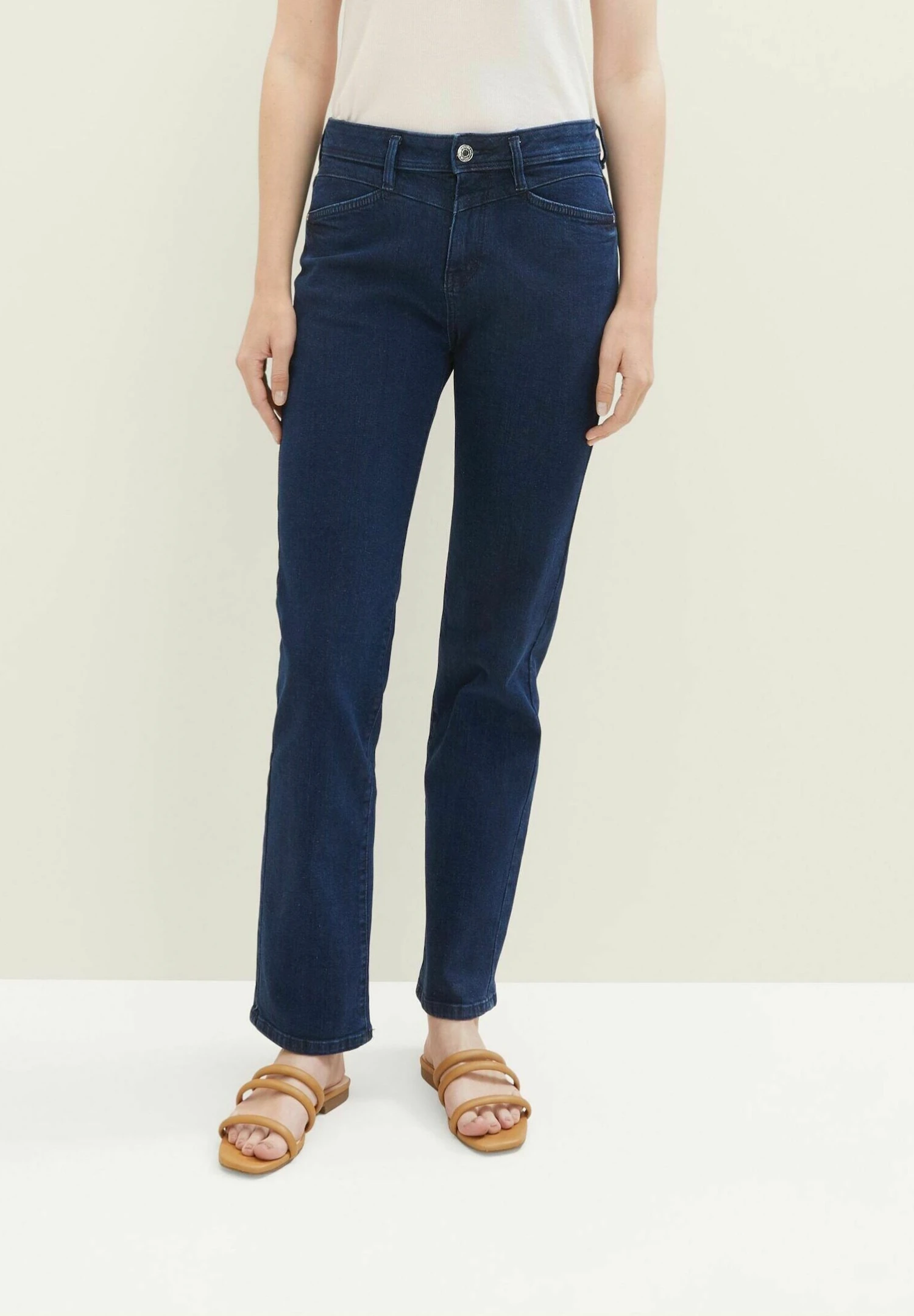 Tom Tailor Kate Straight - Straight Leg Jeans - Clean Dark Stone Blue Denim 3 Tom Tailor Kate Straight - Straight Leg Jeans - Clean Dark Stone Blue Denim