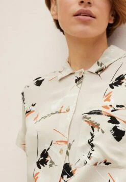 Tom Tailor Mit Fixiertem Ärmelaufschlag - Overhemdblouse - Sand Leaves Design -Tom Tailor Winkel 10cf091243ee486394b4a737c5134c3f