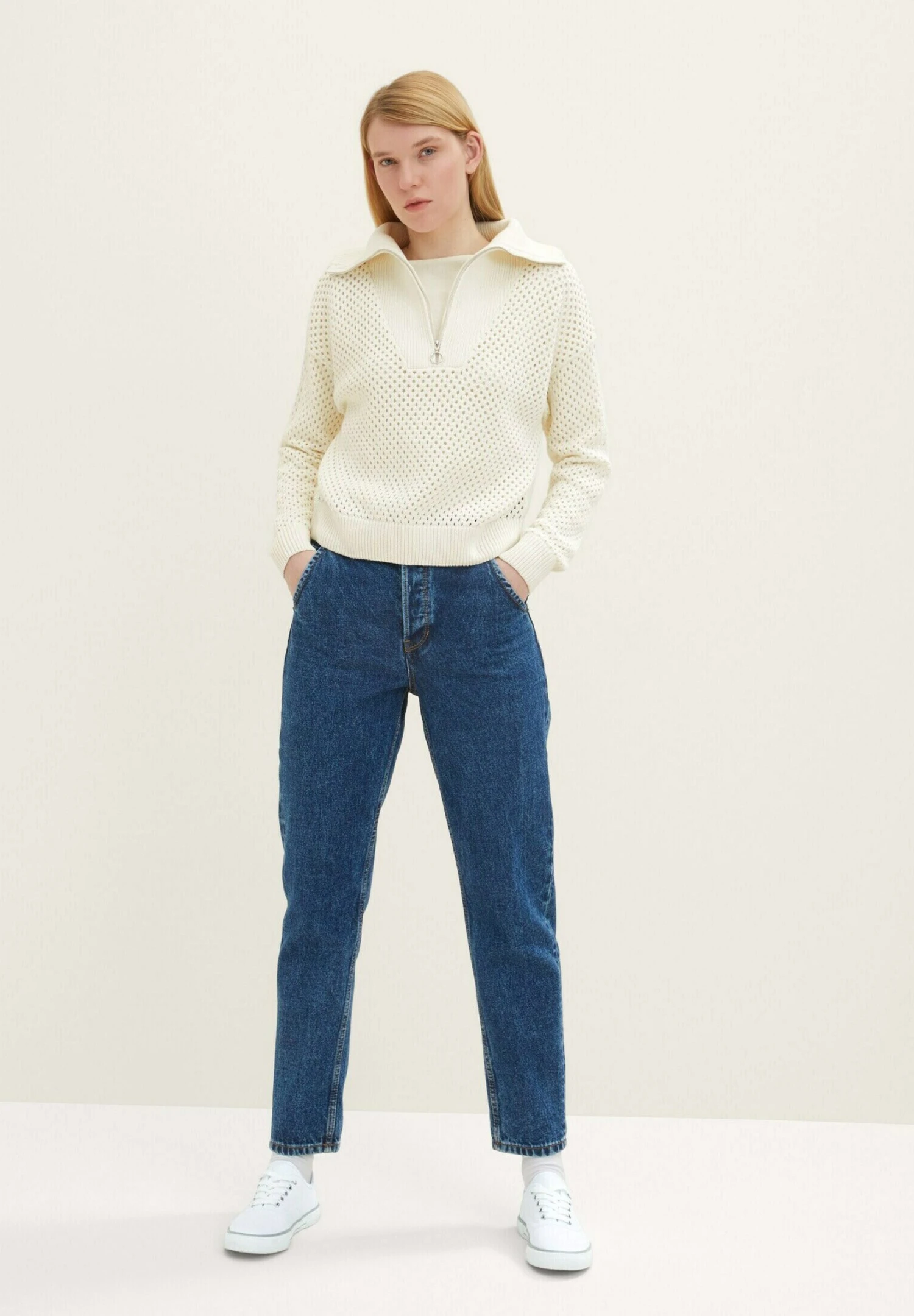 TOM TAILOR Denim Trui - Gardenia White 4 TOM TAILOR Denim Trui - Gardenia White - Afbeelding 2