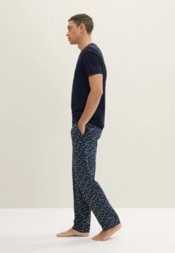 Tom Tailor Mit Palmenprint - Pyjamabroek - Blue Dark Allover -Tom Tailor Winkel 1400faccf98447b2a17ab6e86086e4a9