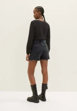 TOM TAILOR Denim Mom - Jeansshort - Used Dark Stone Black Denim -Tom Tailor Winkel 14992ee08621485a8b360511c7d0f31c
