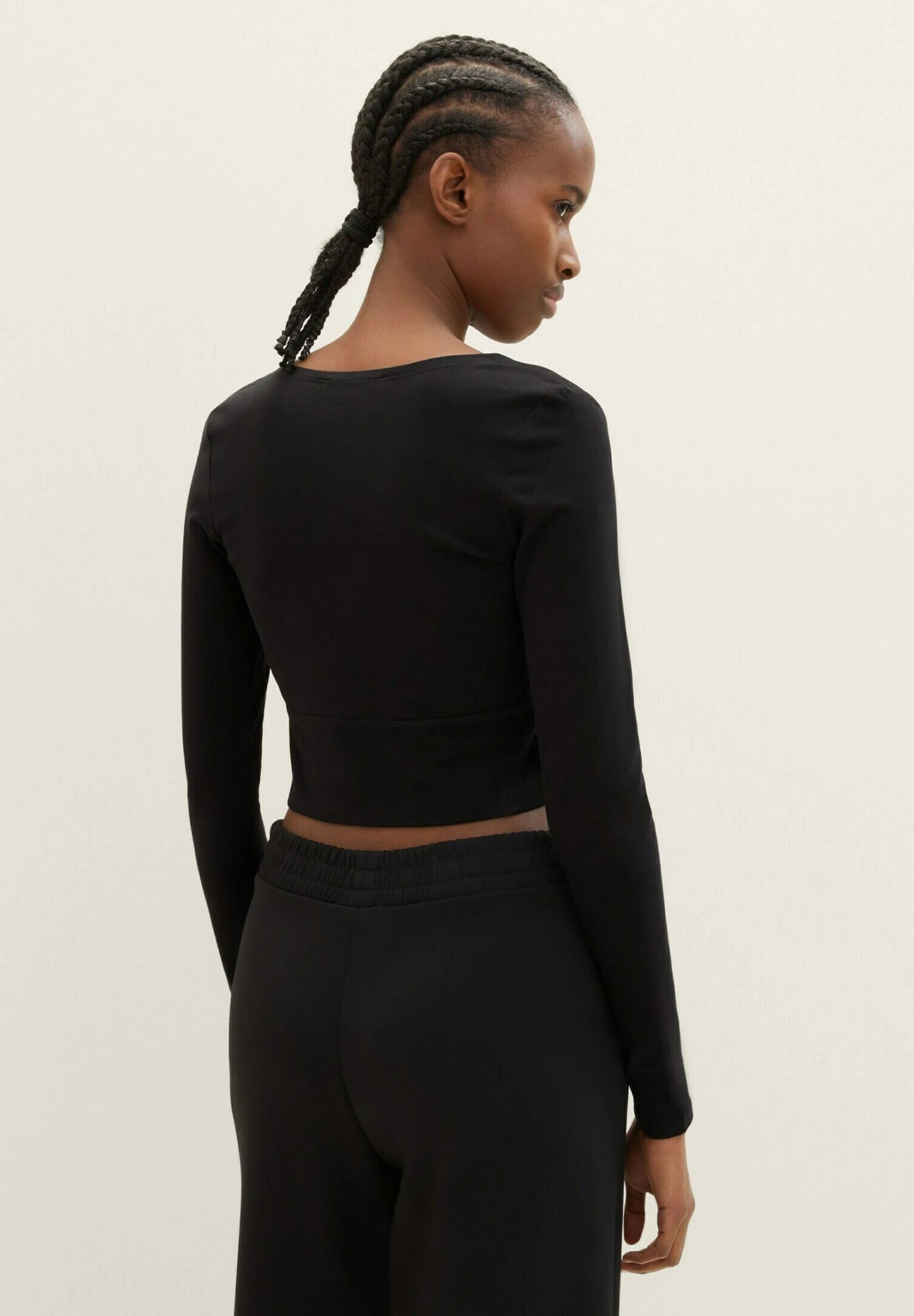 TOM TAILOR Denim Langarm In Wickel Optik - Longsleeve - Deep Black 5 TOM TAILOR Denim Langarm In Wickel Optik - Longsleeve - Deep Black - Afbeelding 3