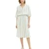 Tom Tailor Midi Mit- A-Lijn Rok - Offwhite/Brown Vertical Stripe -Tom Tailor Winkel 17adc5b6a54643988fd3c8ff77f27d82