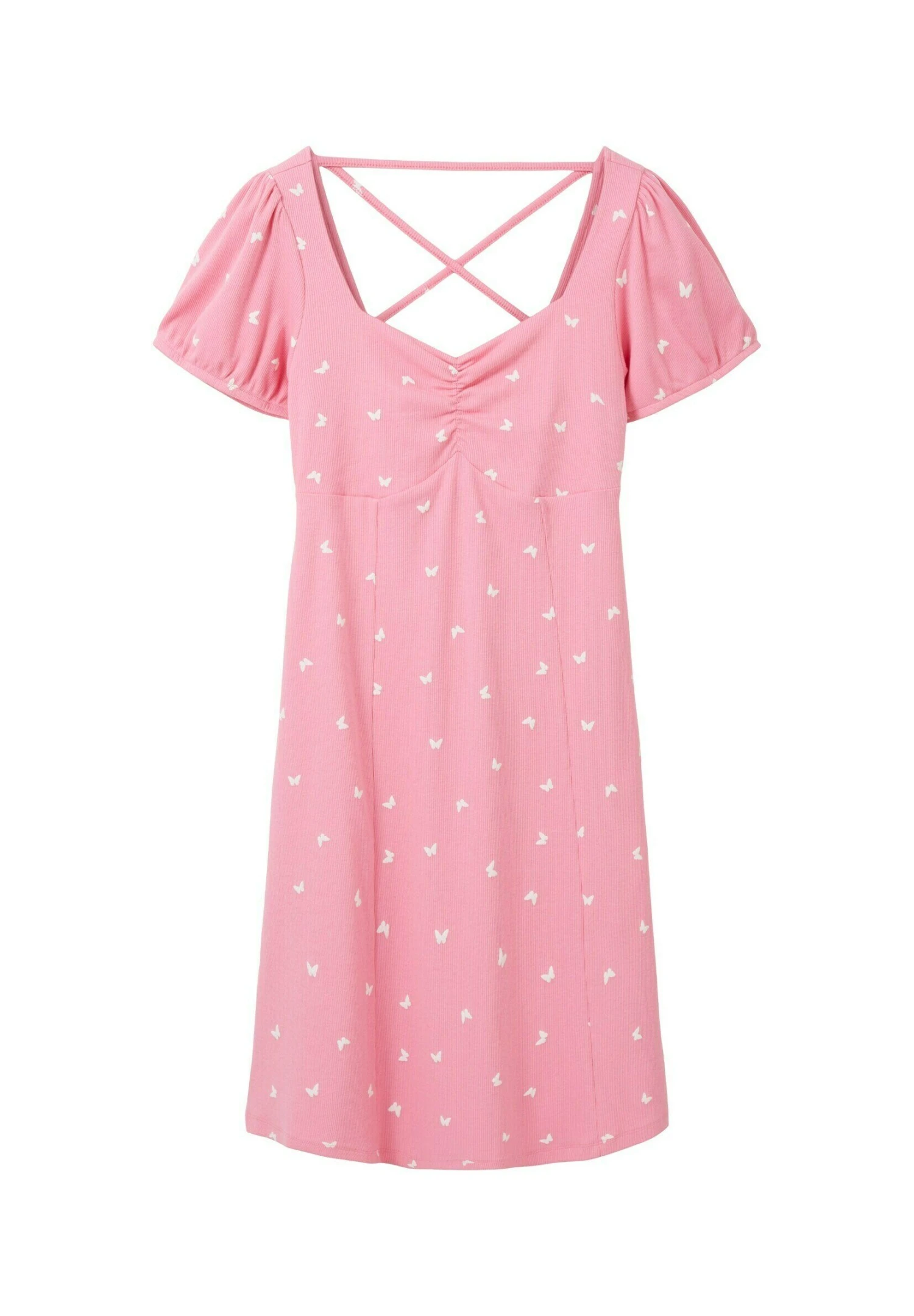 TOM TAILOR Denim GemustertesMit Puffärmeln - Jerseyjurk - Pink 7 TOM TAILOR Denim GemustertesMit Puffärmeln - Jerseyjurk - Pink - Afbeelding 5