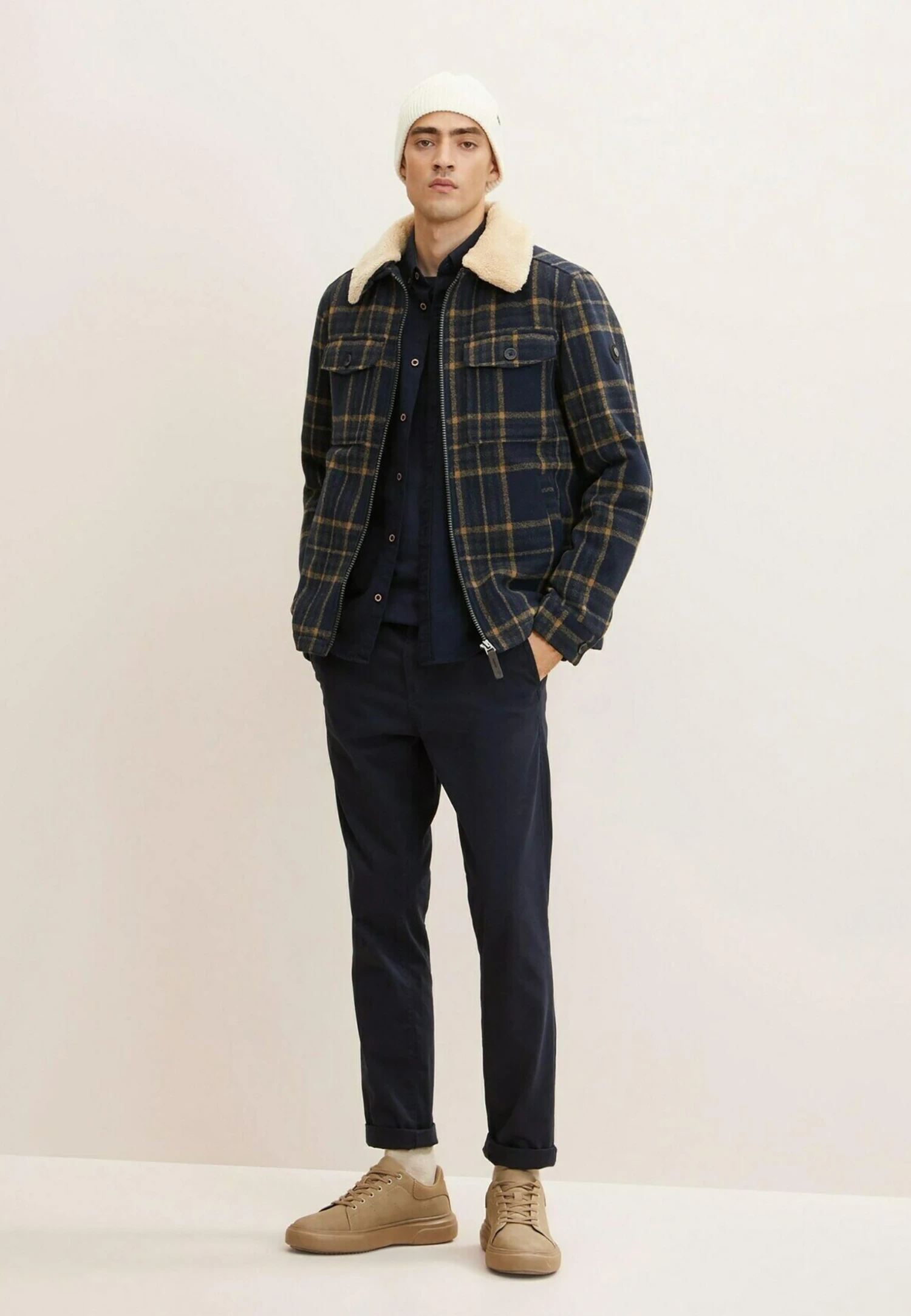 Tom Tailor Jas - Navy Brown Check 4 Tom Tailor Jas - Navy Brown Check - Afbeelding 2