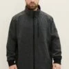 Tom Tailor Plus Mit Verdeckter Kapuze - Jas - Anthracite Knitted Structure