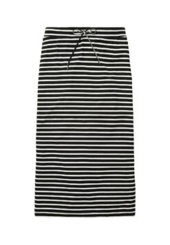 Tom Tailor Gestreifter- Kokerrok - Black Thin Stripe