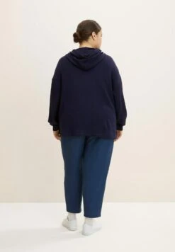 Tom Tailor Plus Basic- Sweater Met Rits - Navy Midnight Blue -Tom Tailor Winkel 1ce732ef073449558919218cb85b266b