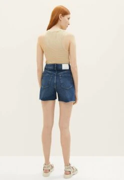 TOM TAILOR Denim Mom - Jeansshort - Used Dark Stone Blue Denim -Tom Tailor Winkel 1d51860b9d2a4d8f857a35123d6683de