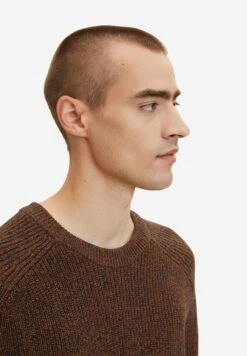 Tom Tailor Trui - Navy Brown Mouline -Tom Tailor Winkel 1de4cb72b5304f1280387e14a767dd09