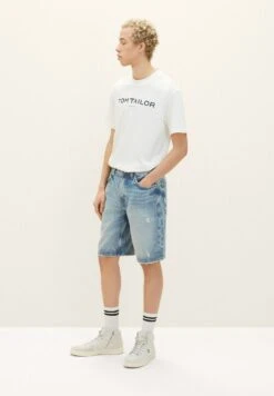 TOM TAILOR Denim Jeansshort - Destroyed Light Stone Blue Den -Tom Tailor Winkel 1e1b51ab1455409cacedb0431304da92
