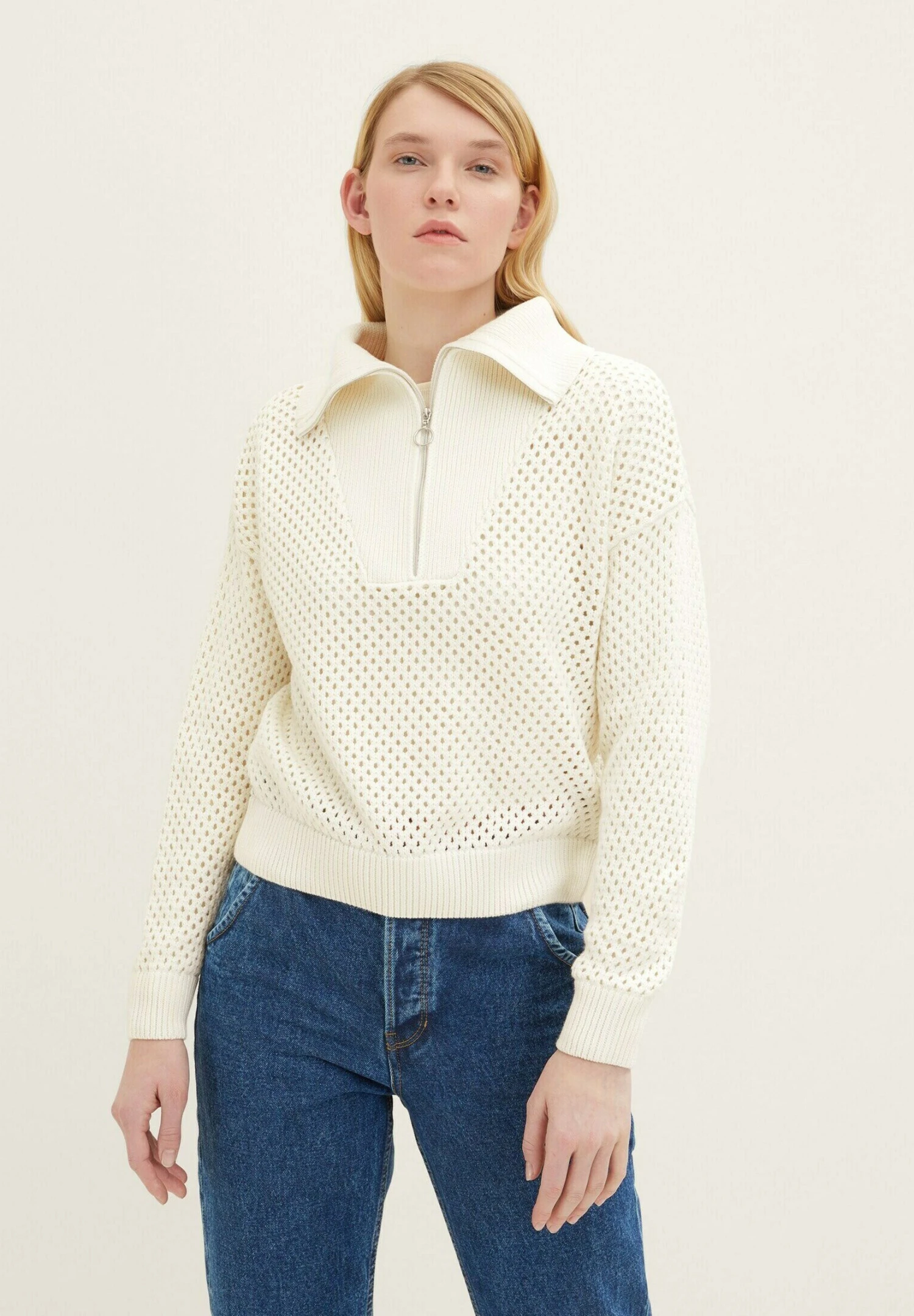 TOM TAILOR Denim Trui - Gardenia White 3 TOM TAILOR Denim Trui - Gardenia White