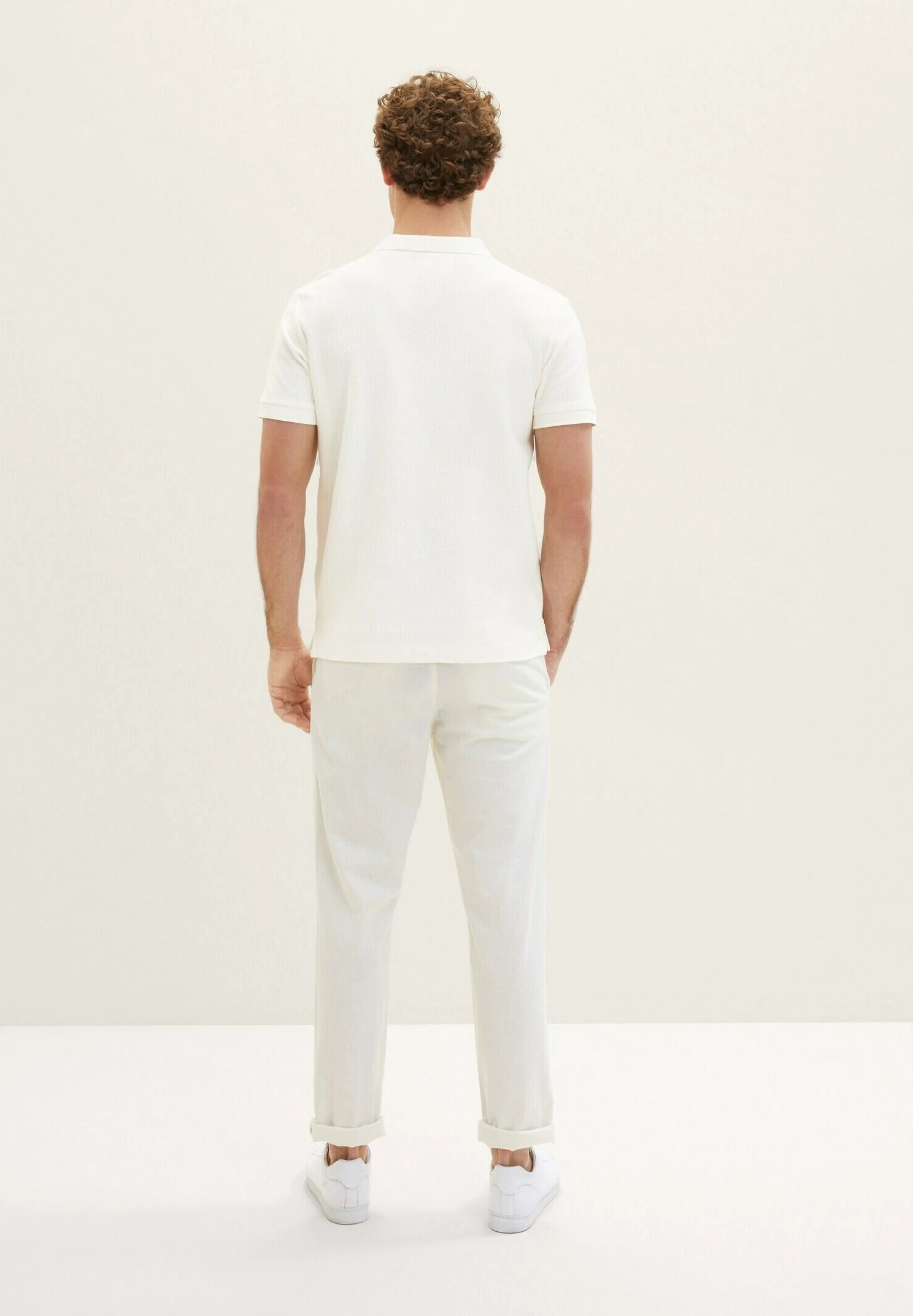 Tom Tailor Mit Struktur - Poloshirt - Off White 5 Tom Tailor Mit Struktur - Poloshirt - Off White - Afbeelding 3