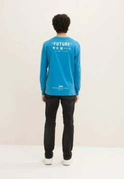TOM TAILOR Denim Langarm Mit Print - Longsleeve - Sublime Teal Blue