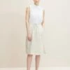 Tom Tailor Mit Leinen - A-Lijn Rok - Beige Drawn Vertical Stripe