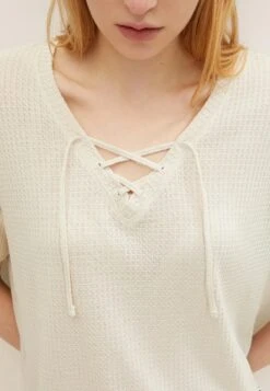 TOM TAILOR Denim Mit Schnürung  - Blouse - Soft Beige Solid -Tom Tailor Winkel 20b18b09c7af421492f595ef4b4b45d9