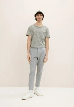 TOM TAILOR Denim In Melange-Optik - T-Shirt Basic - Creme Black Space Dye -Tom Tailor Winkel 24ea829b1d5b41dc8c9953c947396757