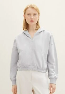 TOM TAILOR Denim Sweater Met Rits - Basic Light Grey Melange